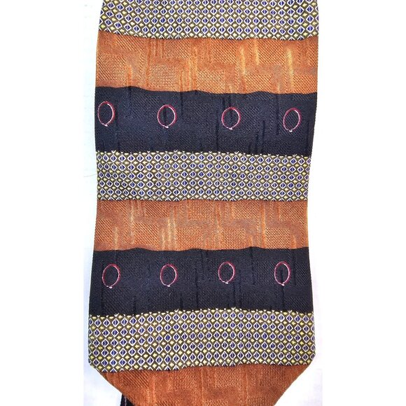 Vintage XMI Silk Handmade Tie Geometric Pattern Imported USA Mens Accessory - Picture 4 of 7